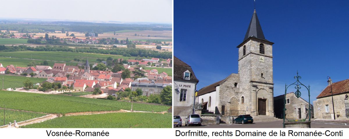 Vosne-Romanée - Gemeinde von oben und Dorfmitte