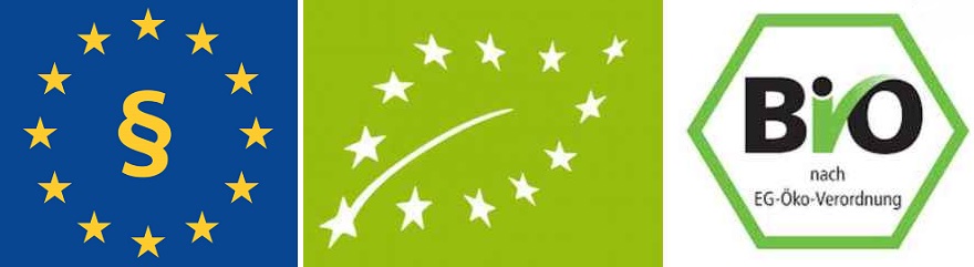 EU-Verordnungen - Logos EU-Logo und EU-Öko-Verordnung