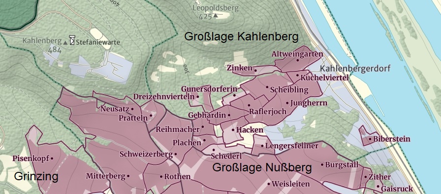 Kahlenberg - Karte mit Rieden